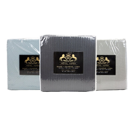 Monarch Brands Hotel Blankets - Assorted Solids , Twin, 6PK BLANKET-66x90-CS